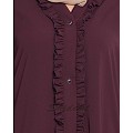 Front open abaya with frills on panels and sleeves- Maroon Front open abaya with frills on panels and sleeves- Maroon